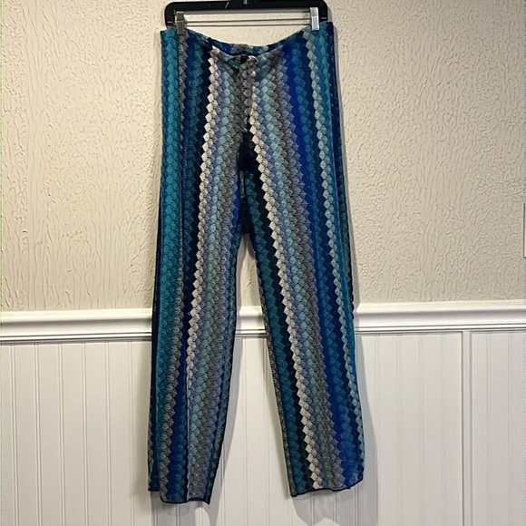 Becca blue crocheted like split leg coverup pants size small - Picture 7 of 16